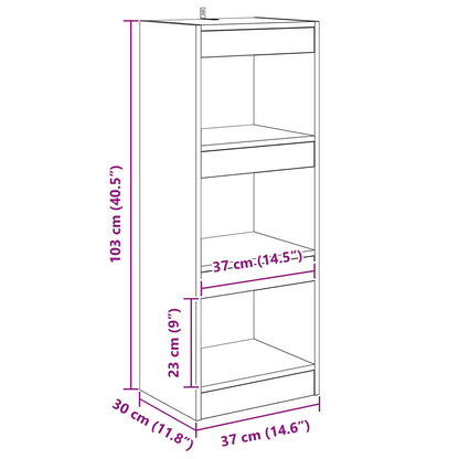 Armadio per Libri 3 livelli 37 x 30 x 103 cm Rovere nero | homemem39
