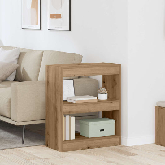 Armadio per Libri 2 livelli 60 x 30 x 72 cm Rovere artigianale | homemem39