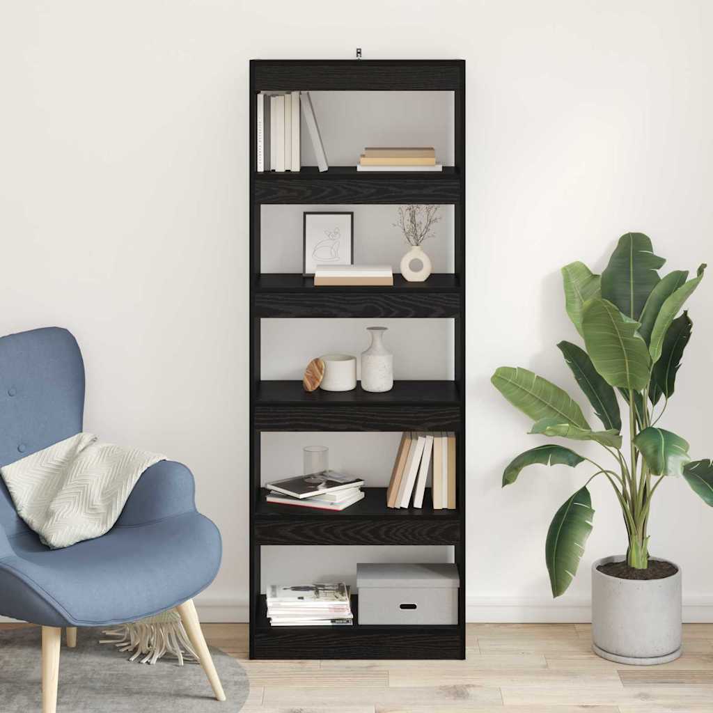Armadio per Libri Rovere nero 60 x 30 x 166 cm