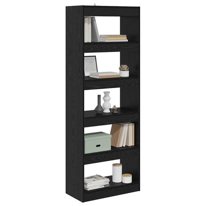 Armadio per Libri Rovere nero 60 x 30 x 166 cm