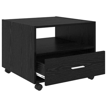Tavolino da salotto con cassetto Rovere Nero 55 x 55 x 45cm