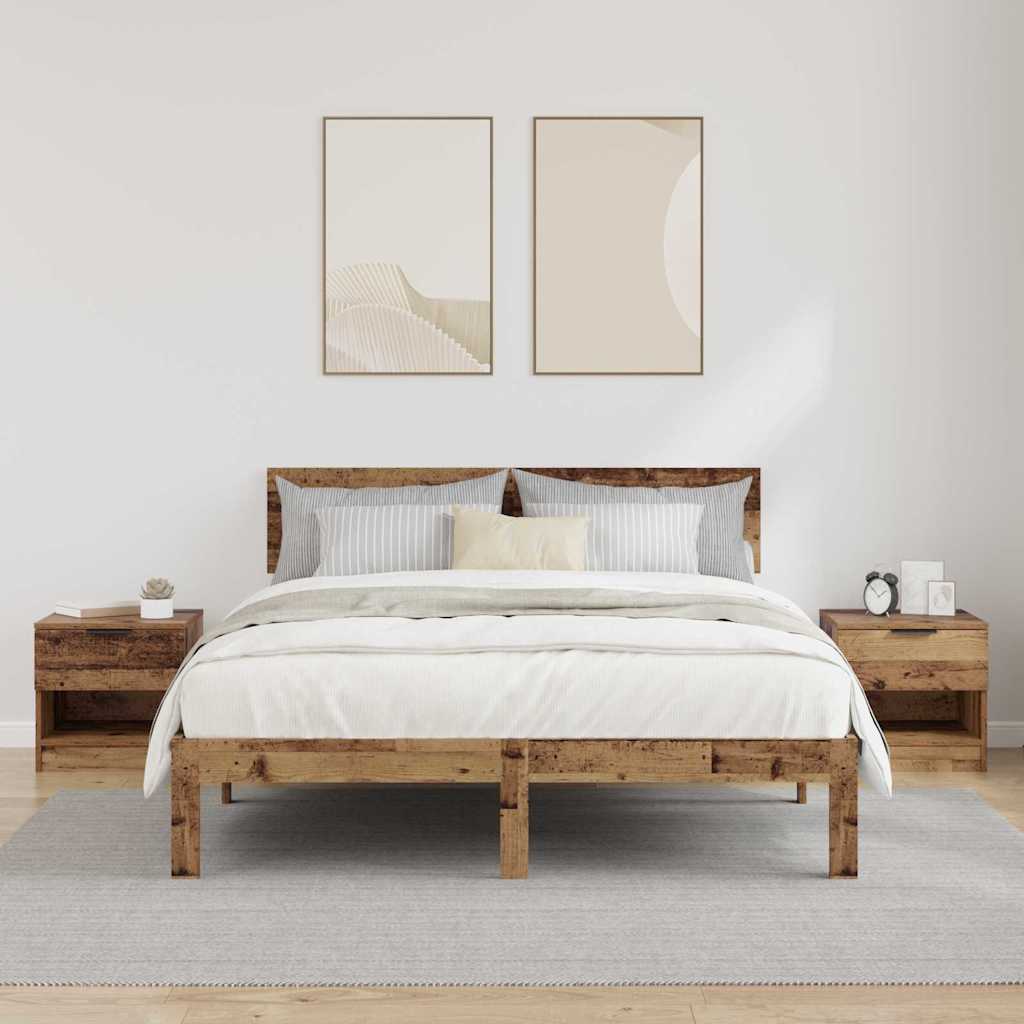 Armadietto per letto 2 pcs Legno vecchio 40 x 39 x 40 cm
