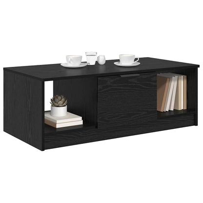 Tavolino da salotto con cassetto Rovere Nero 102 x 50 x 36cm