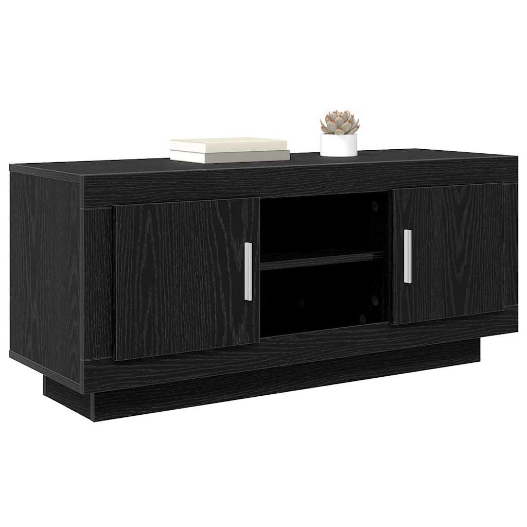 Mobile TV Rovere Nero 102 x 35 x 45 cm Legno multistrato