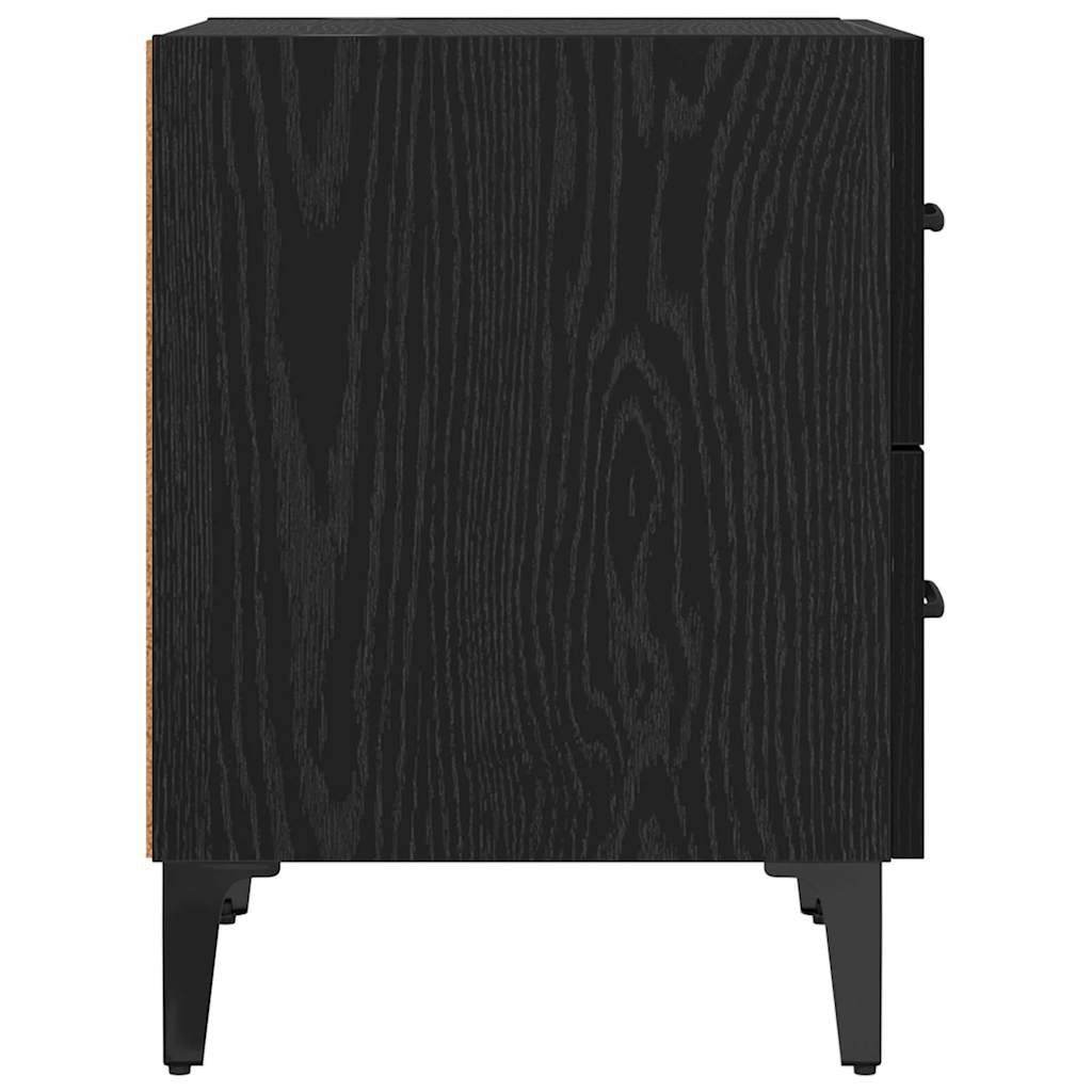 Armadietto per letto con cassetto Rovere nero 40 x 35 x 47,5 cm