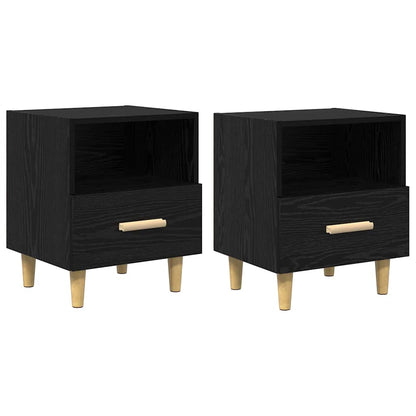 Armadio da Notte 2 pcs Rovere nero 40 x 35 x 47,5 cm