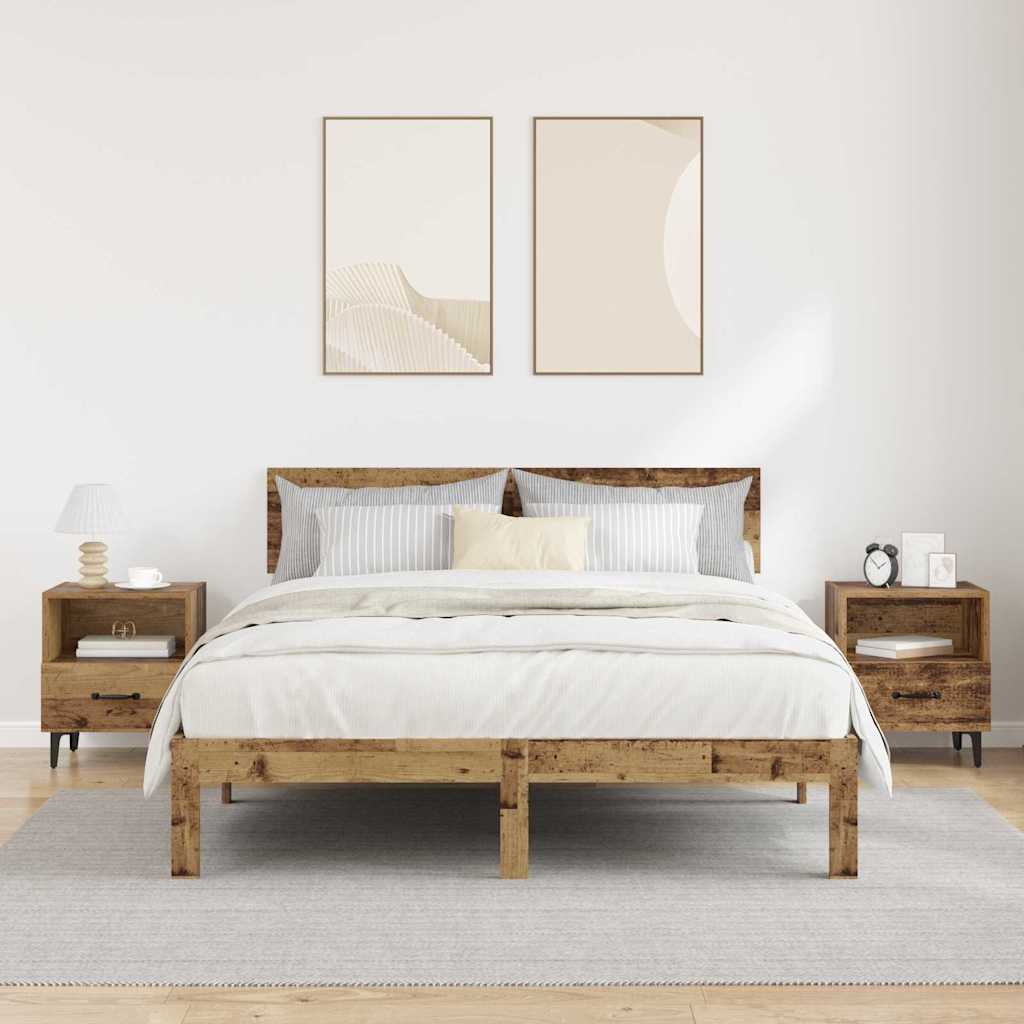 Armadio da Notte 2 pcs Legno vecchio 40 x 35 x 47,5 cm