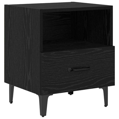 Armadio da Notte con cassetto Rovere nero 40 x 35 x 47,5 cm