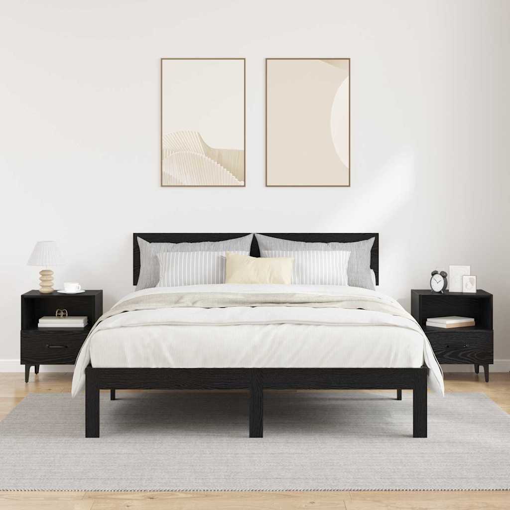 Armadio da Notte 2 pcs Rovere nero 40 x 35 x 47,5 cm