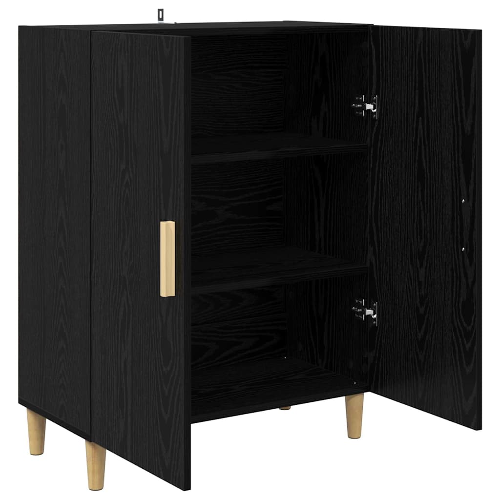 Credenza Rovere Nero 70 x 34 x 90 cm Legno multistrato
