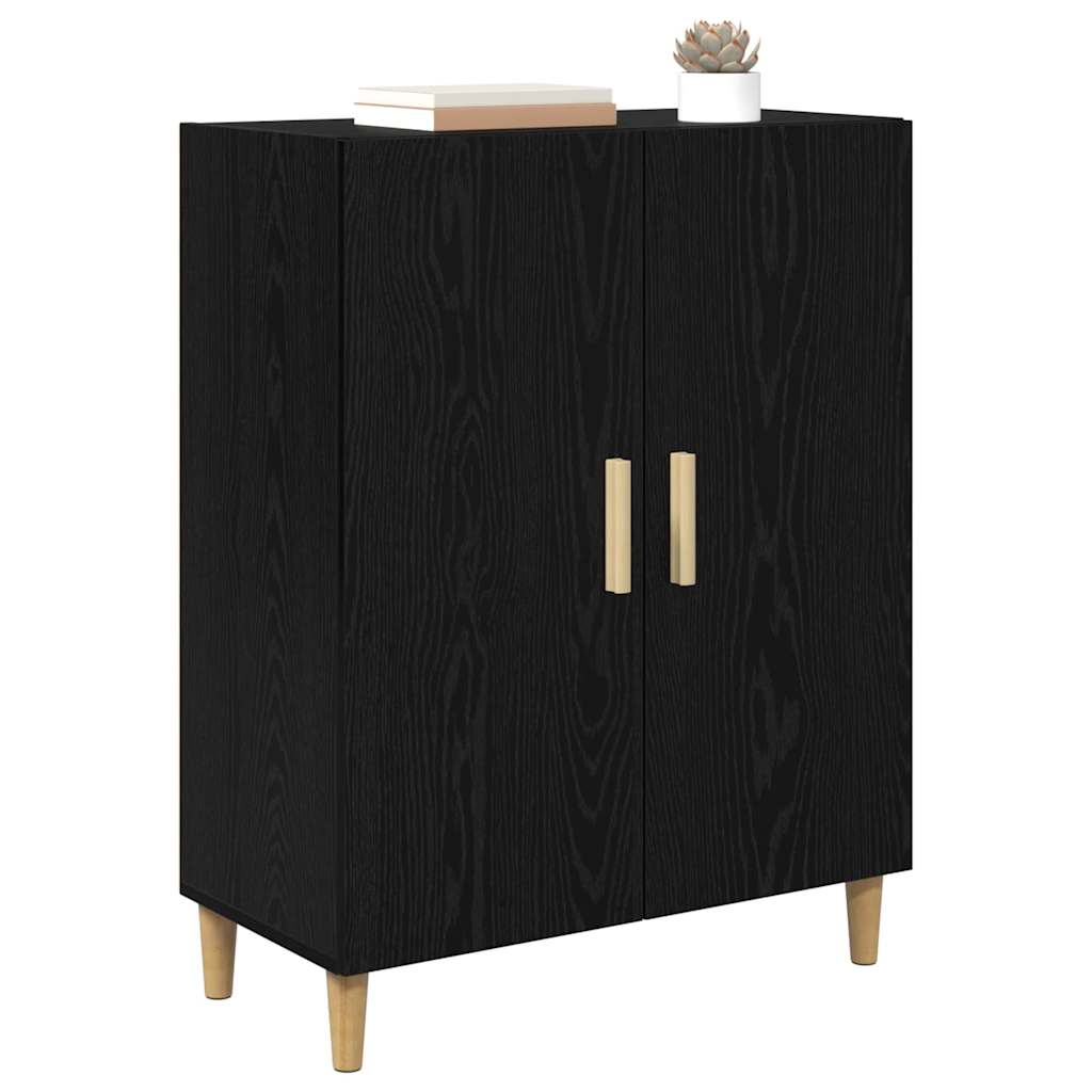 Credenza Rovere Nero 70 x 34 x 90 cm Legno multistrato
