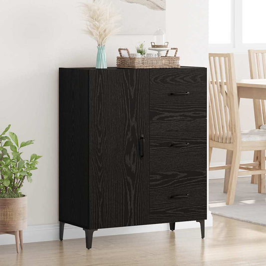 Credenza Rovere Nero 69,5 x 34 x 90 cm Legno multistrato