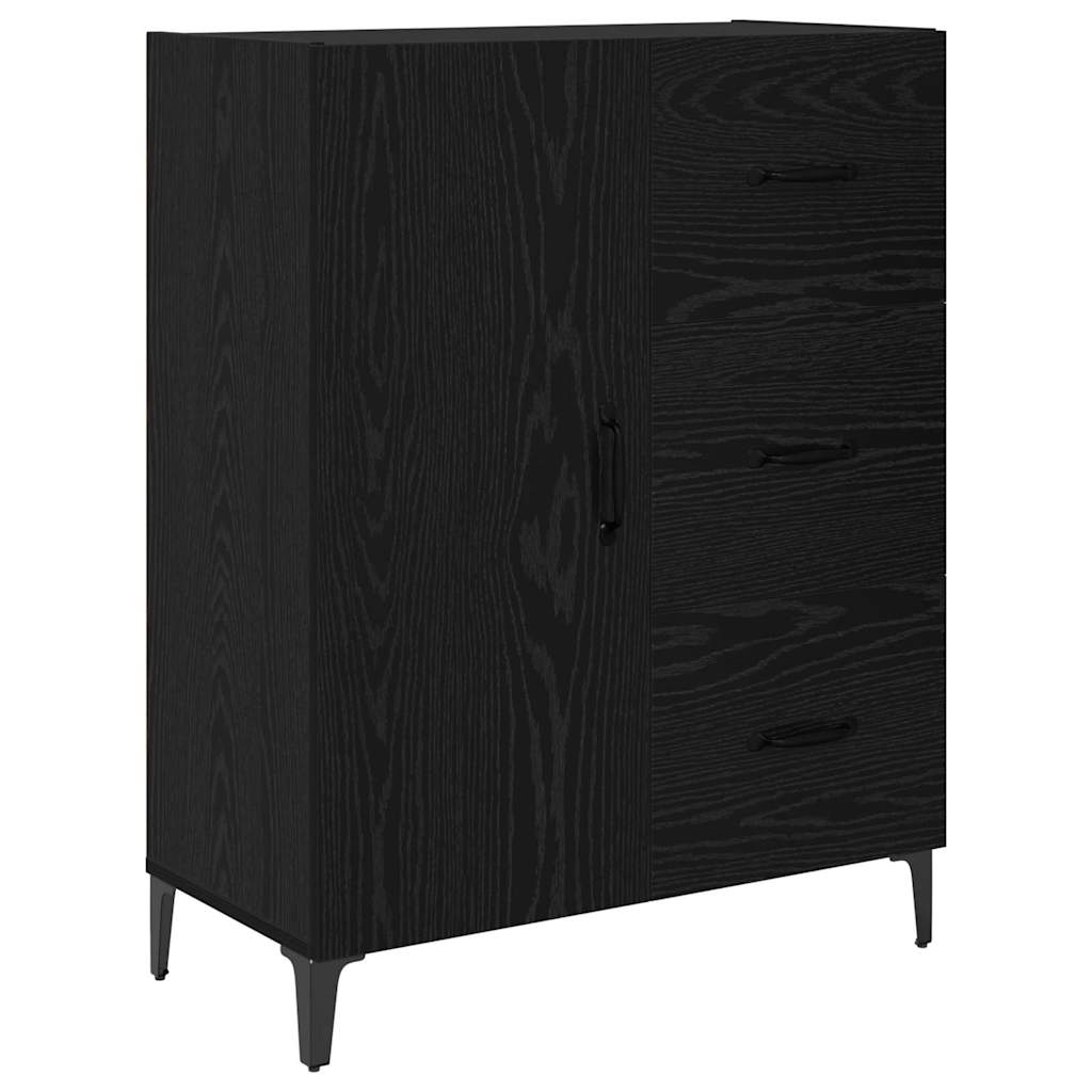 Credenza Rovere Nero 69,5 x 34 x 90 cm Legno multistrato