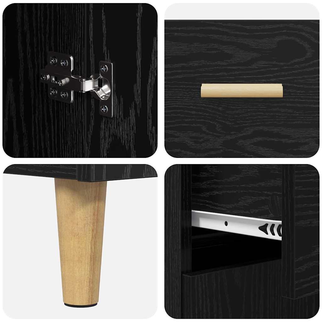 Credenza Rovere nero 34 x 69.5 x 89 cm Legno multistrato