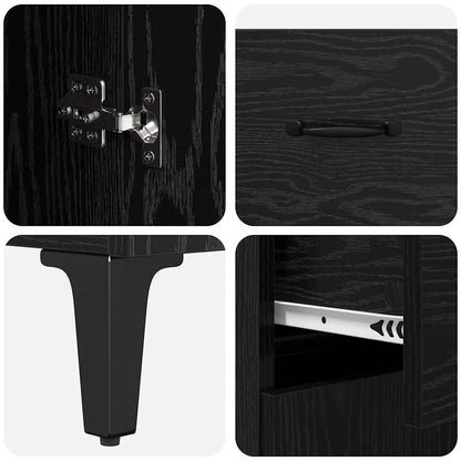 Credenza Rovere nero 34 x 69.5 x 90 cm Legno multistrato