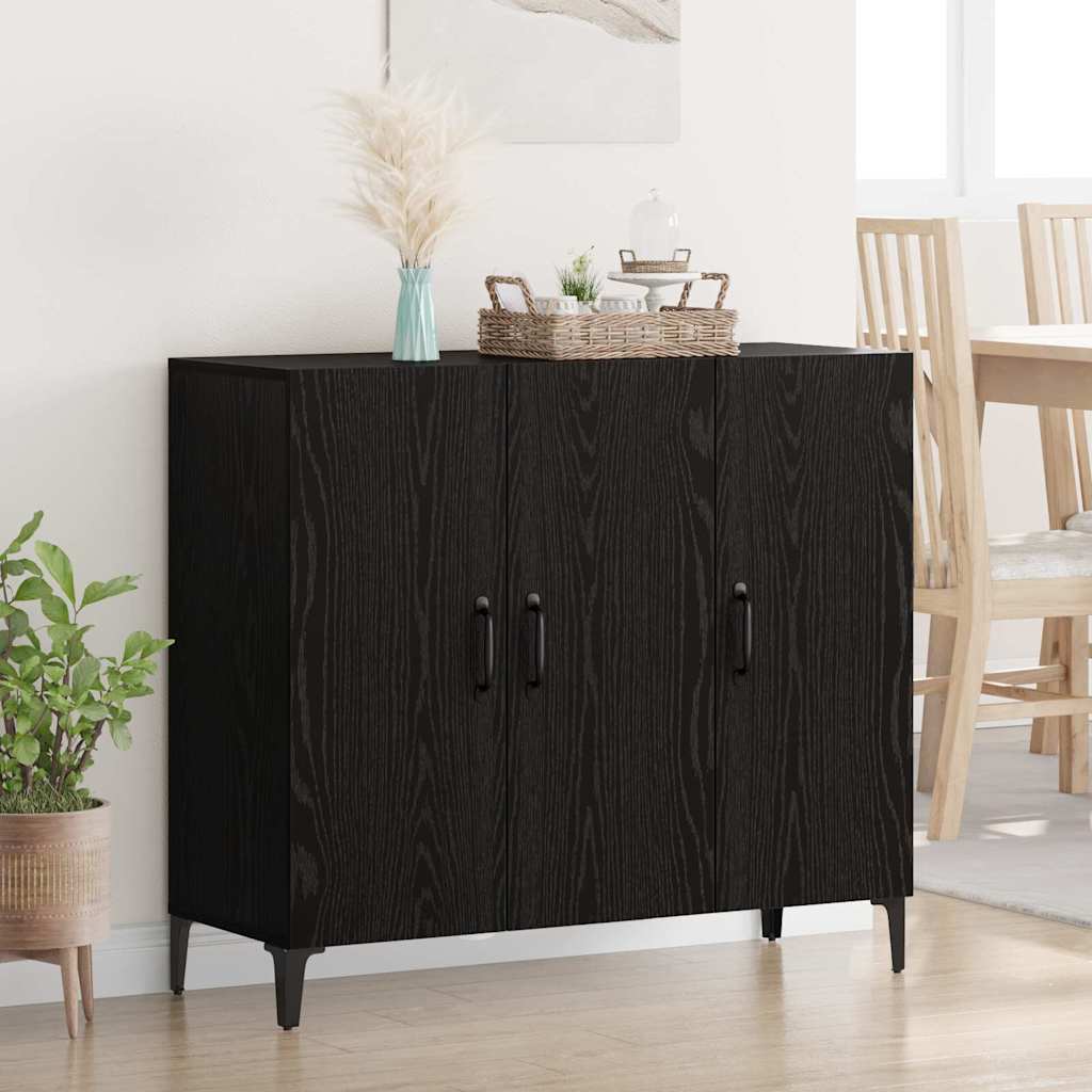 Credenza Rovere nero 34 x 90 x 80 cm Legno multistrato