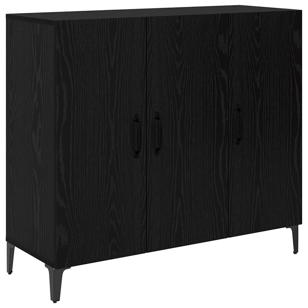 Credenza Rovere nero 34 x 90 x 80 cm Legno multistrato