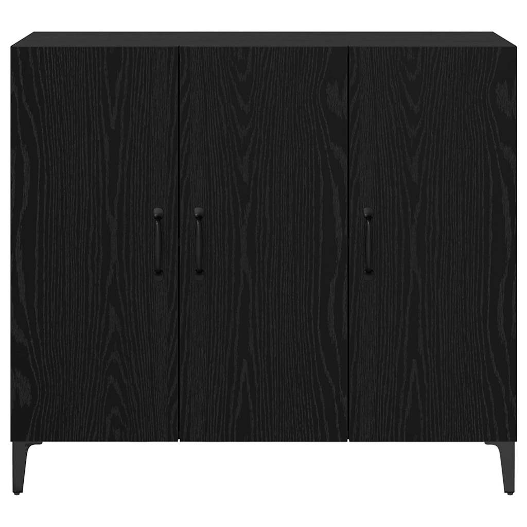 Credenza Rovere nero 34 x 90 x 80 cm Legno multistrato