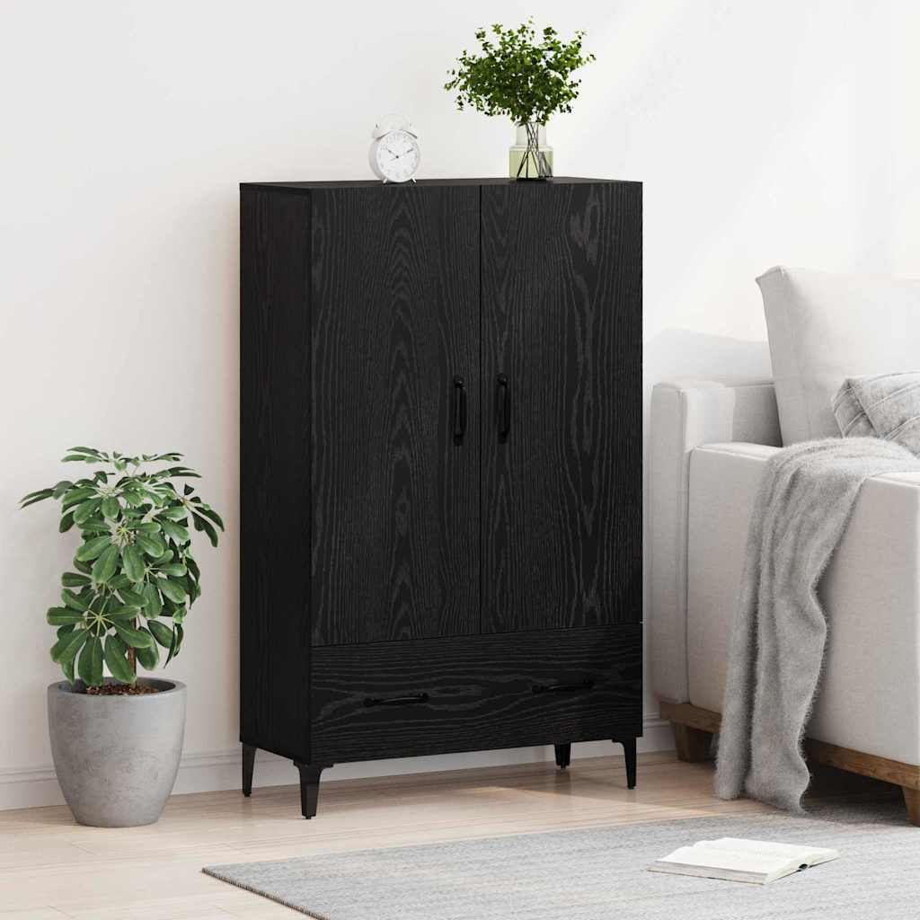 Credenza con cassetto Rovere Nero 70 x 31 x 115 cm