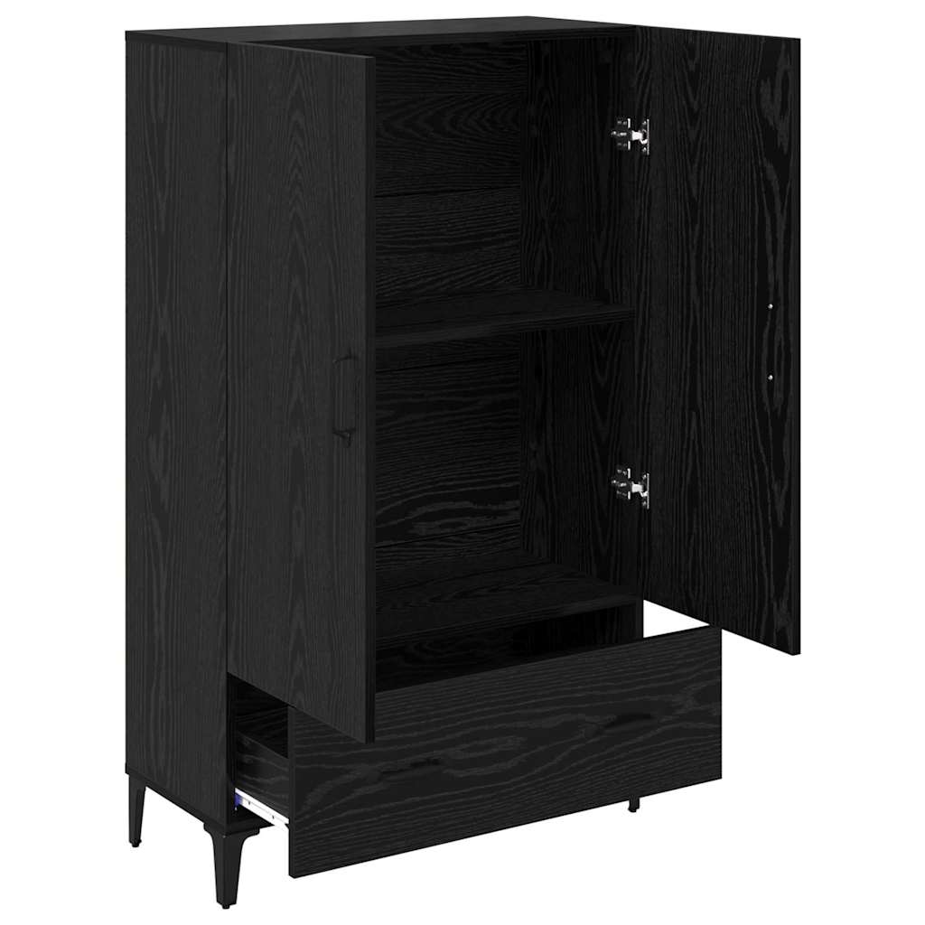 Credenza con cassetto Rovere Nero 70 x 31 x 115 cm