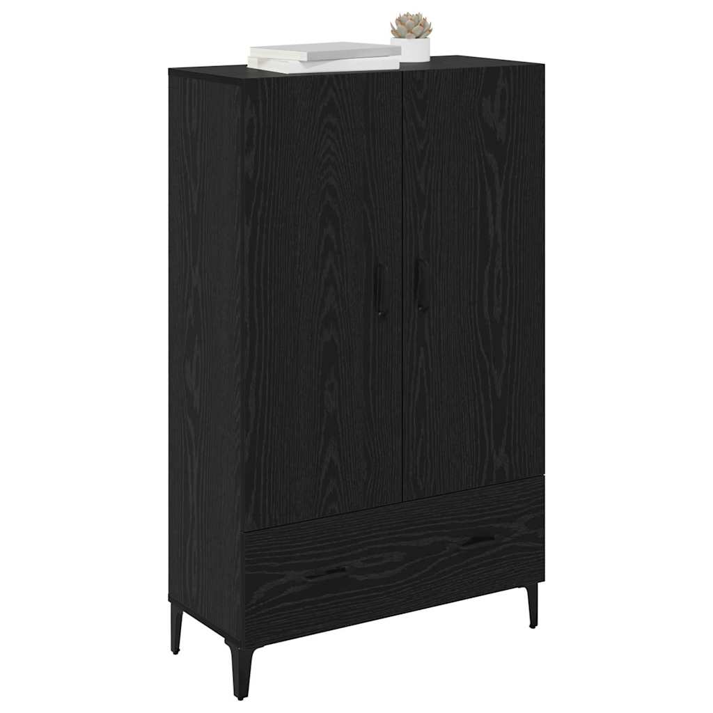 Credenza con cassetto Rovere Nero 70 x 31 x 115 cm