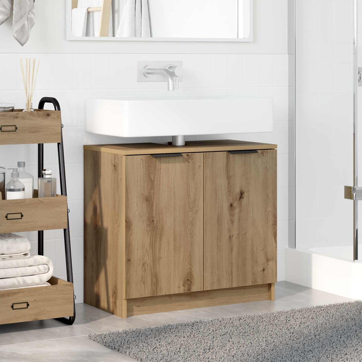 Mobile da Bagno Rovere artigianale 64,5 x 33,5 x 59 cm | homemem39