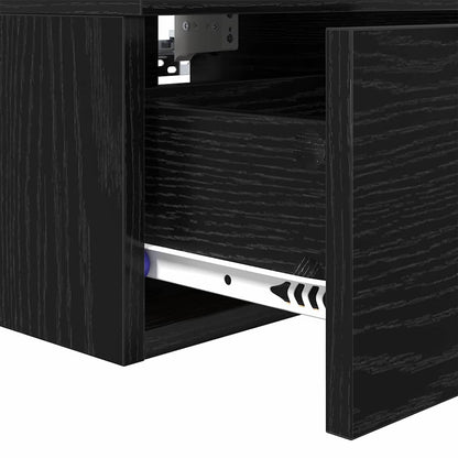 Armadio da Notte con cassetto 2 pcs Rovere nero 34 x 30 x 20 cm
