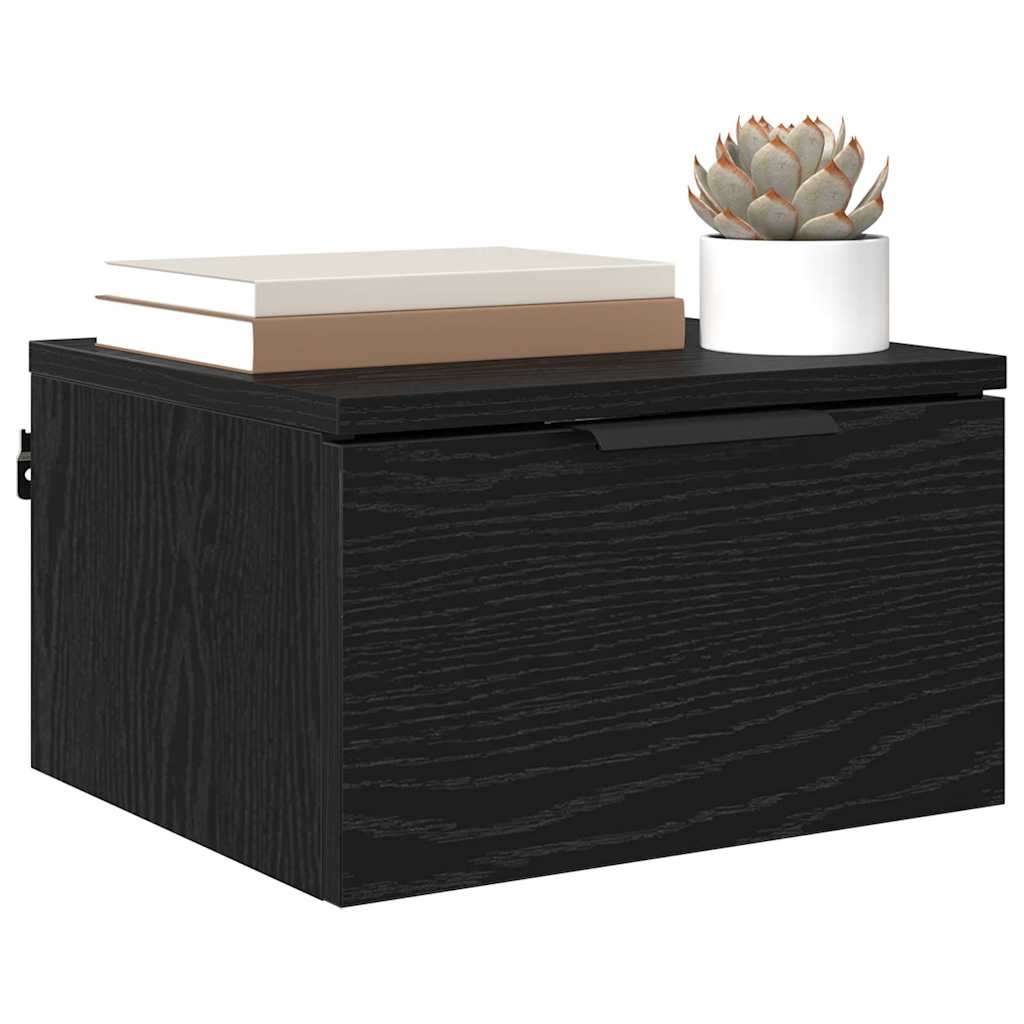 Armadio da Notte con cassetto 2 pcs Rovere nero 34 x 30 x 20 cm
