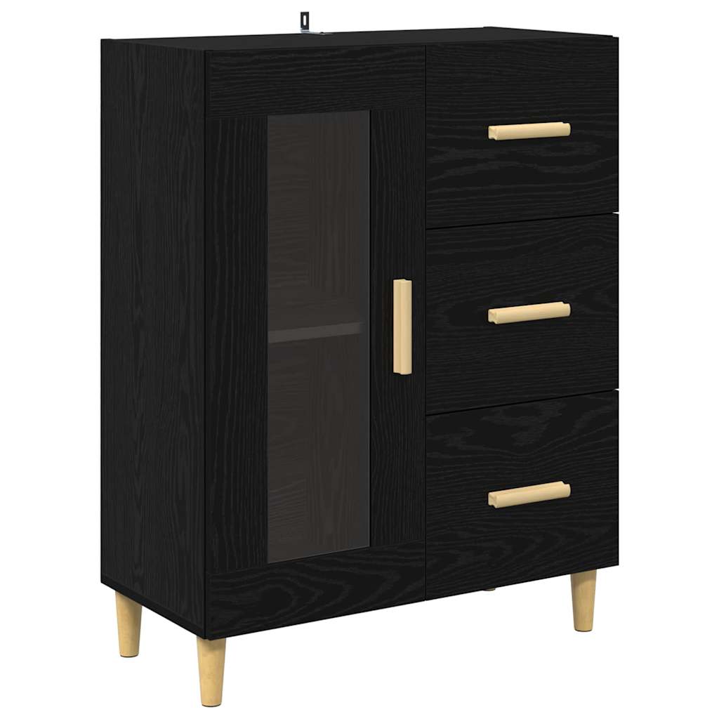 Credenza Rovere Nero 69,5 x 34 x 90 cm Legno multistrato