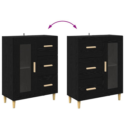 Credenza Rovere Nero 69,5 x 34 x 90 cm Legno multistrato