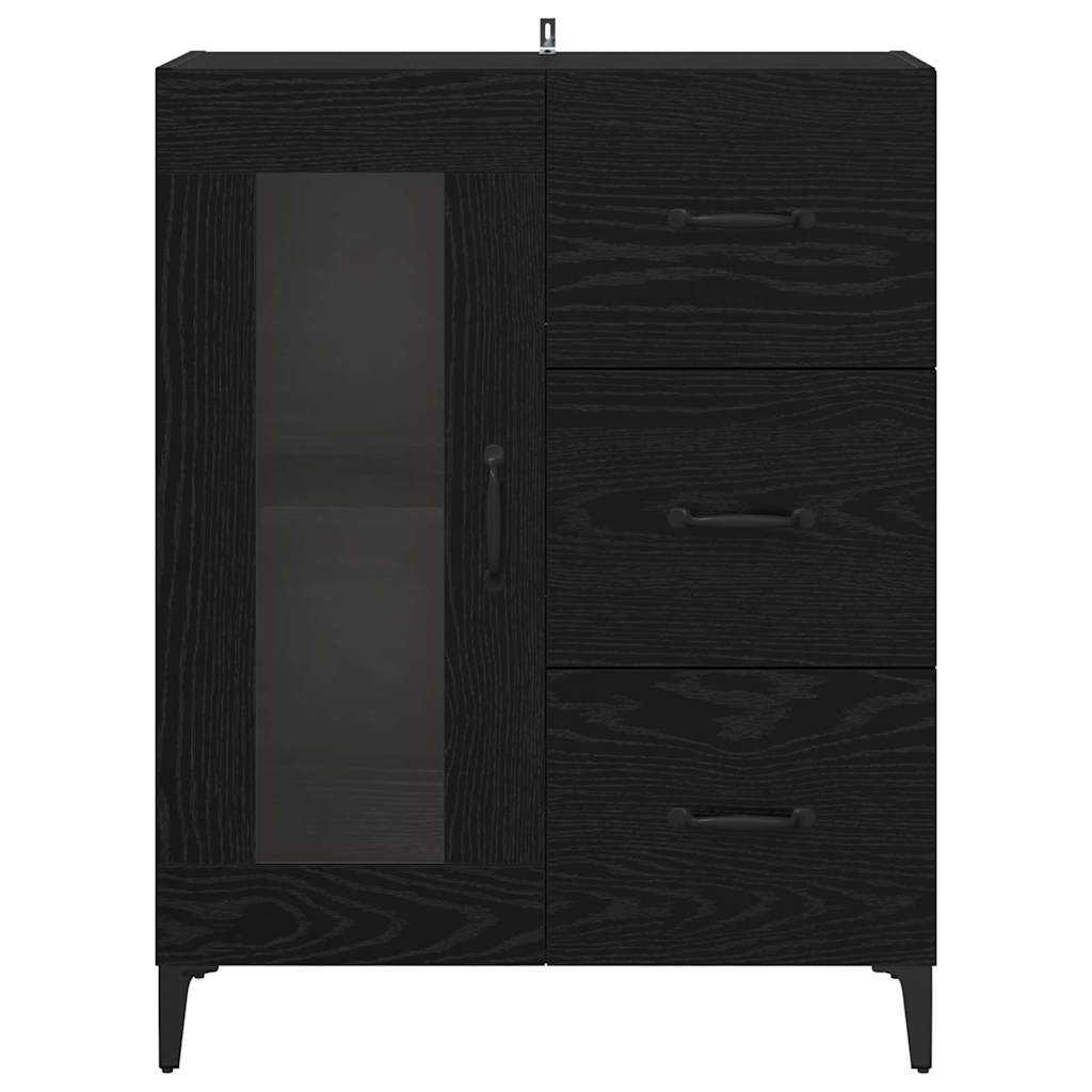 Credenza con cassetto Rovere Nero 69,5 x 34 x 90 cm