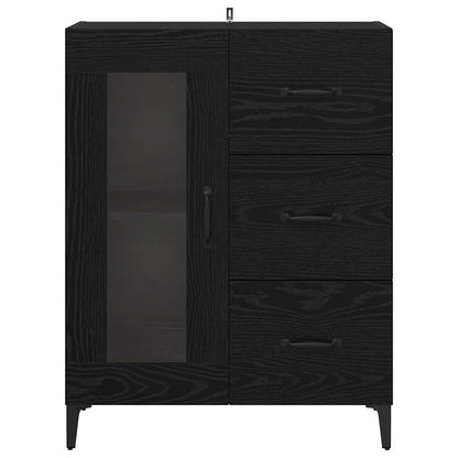 Credenza con cassetto Rovere Nero 69,5 x 34 x 90 cm