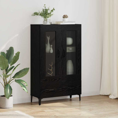 Credenza con cassetto Rovere Nero 70 x 31 x 115 cm
