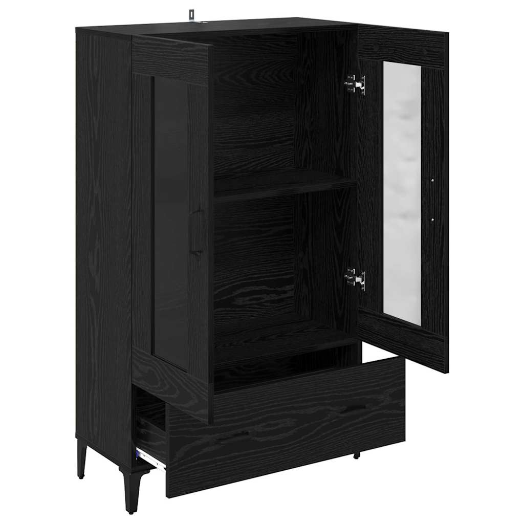 Credenza con cassetto Rovere Nero 70 x 31 x 115 cm