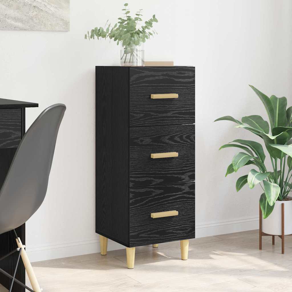 Credenza Rovere nero 34.5 x 34 x 90 cm Legno multistrato