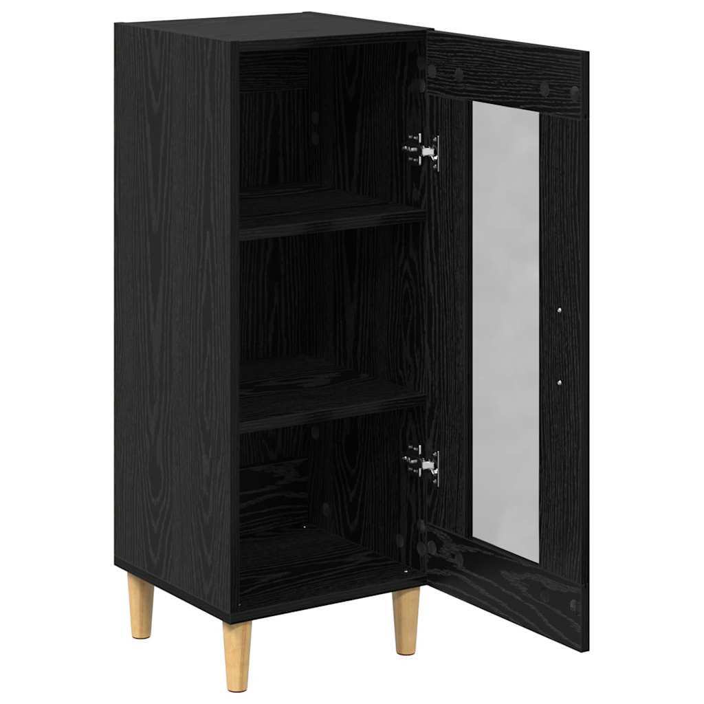 Credenza Rovere Nero 34.5 x 32.5 x 90 cm Legno multistrato