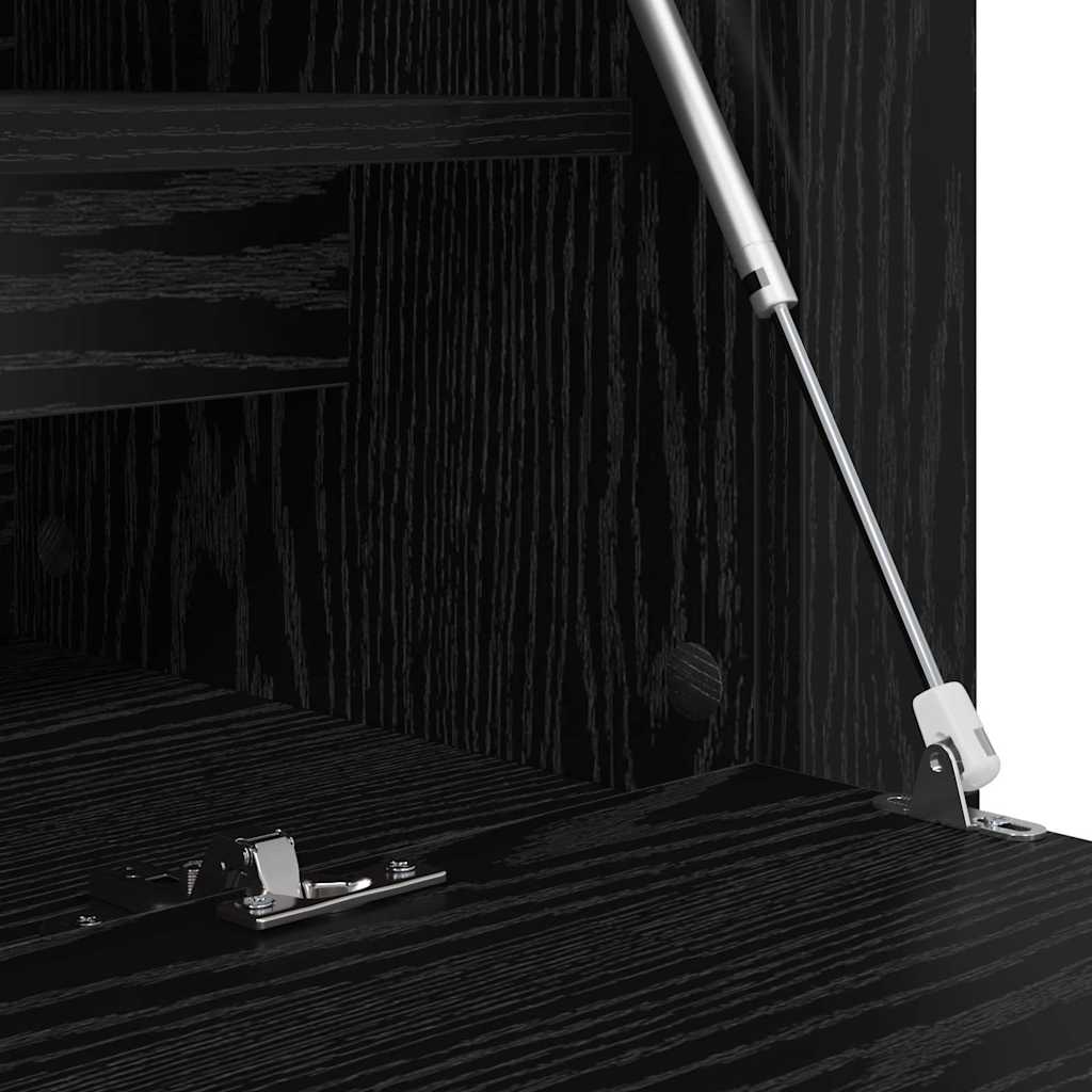 Mobile per scarpe con lo scaffale Rovere nero 100 x 35 x 38 cm