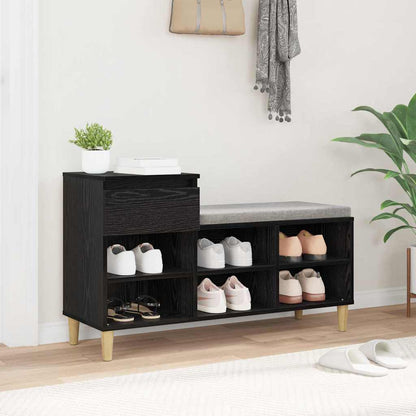 Mobile per scarpe con cassetto Rovere Nero 102 x 36 x 60 cm