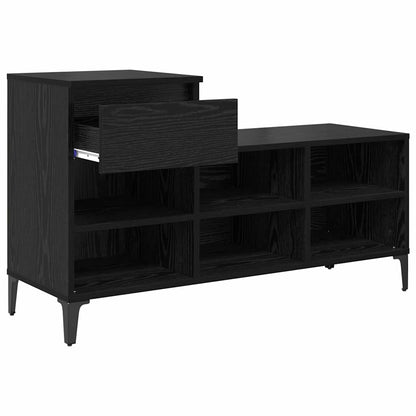 Mobile per scarpe con cassetto Rovere nero 102 x 36 x 60 cm