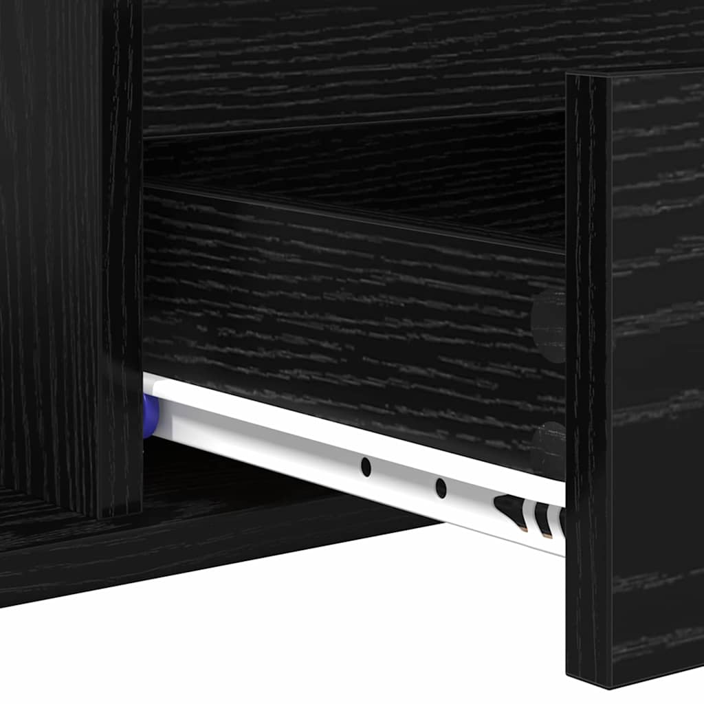 Tavolino da salotto con cassetto Rovere Nero 90 x 49 x 45 cm | homemem39