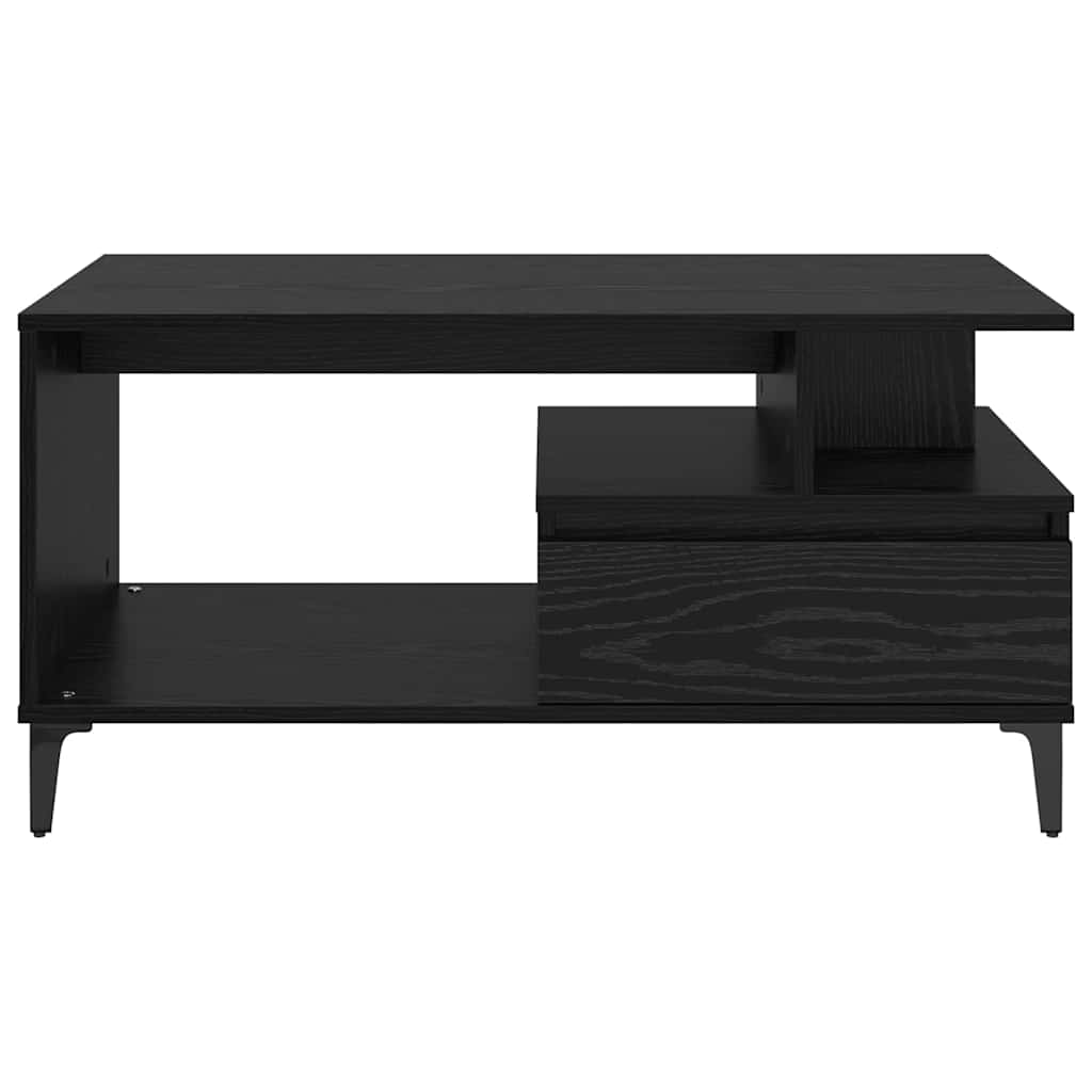 Tavolino da salotto con cassetto Rovere Nero 90 x 49 x 45 cm | homemem39