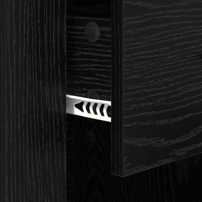 Armadio da Notte Rovere nero 50 x 36 x 60 cm Legno multistrato