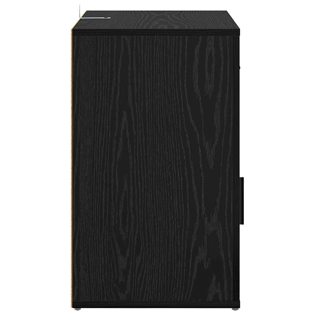 Armadio da Notte Rovere nero 50 x 36 x 60 cm Legno multistrato