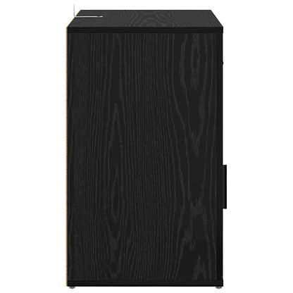 Armadio da Notte Rovere nero 50 x 36 x 60 cm Legno multistrato