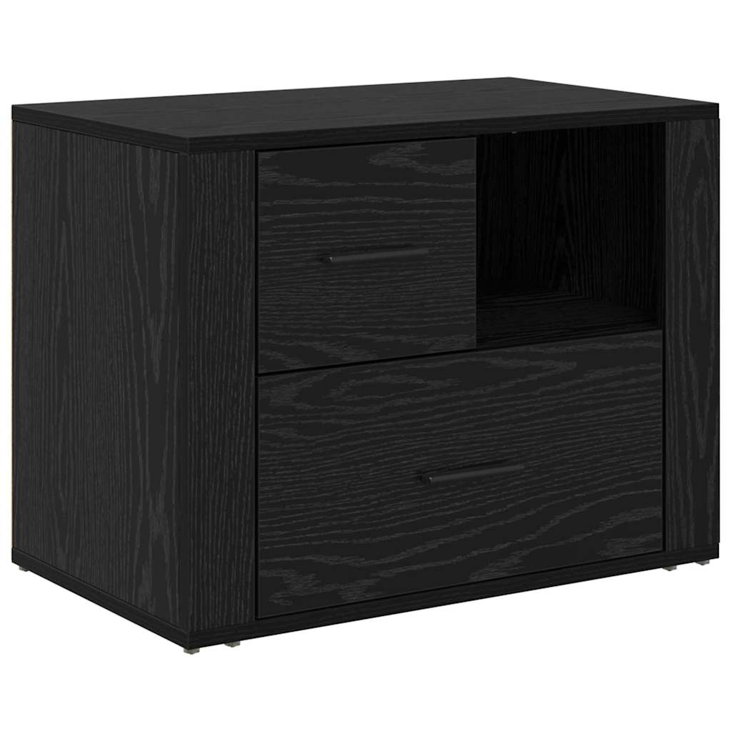 Armadio da Notte Rovere nero 60 x 36 x 45 cm Legno multistrato