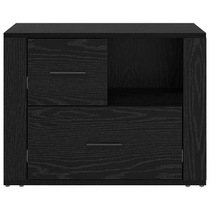 Armadio da Notte Rovere nero 60 x 36 x 45 cm Legno multistrato