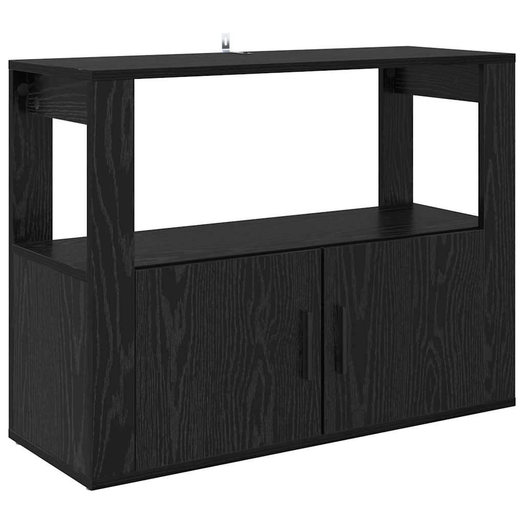Credenza Rovere nero 80 x 30 x 60 cm Legno multistrato