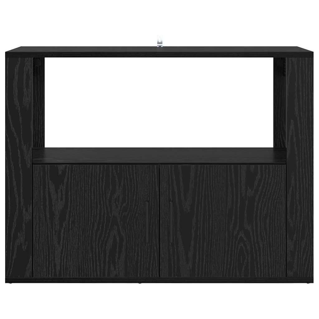 Credenza Rovere nero 80 x 30 x 60 cm Legno multistrato