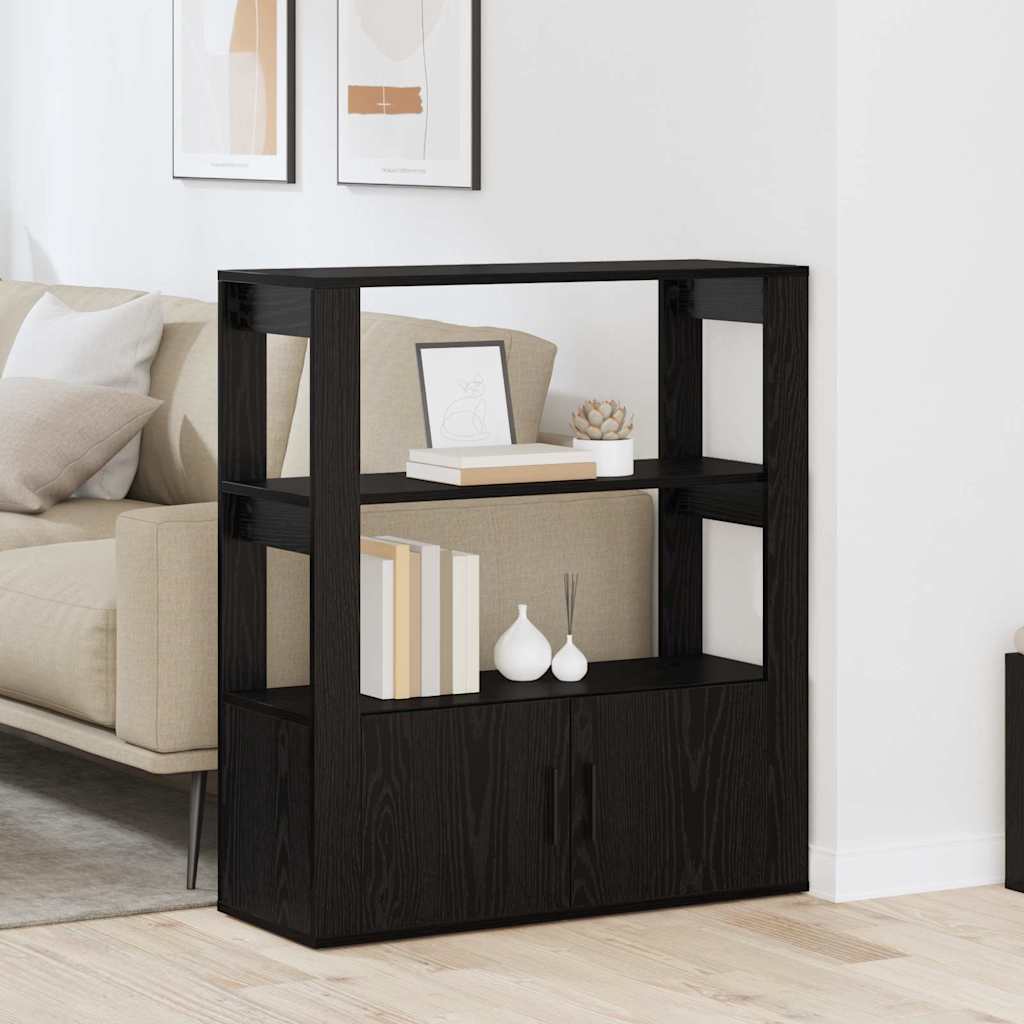 Credenza Rovere nero 30 x 80 x 90 cm Legno multistrato