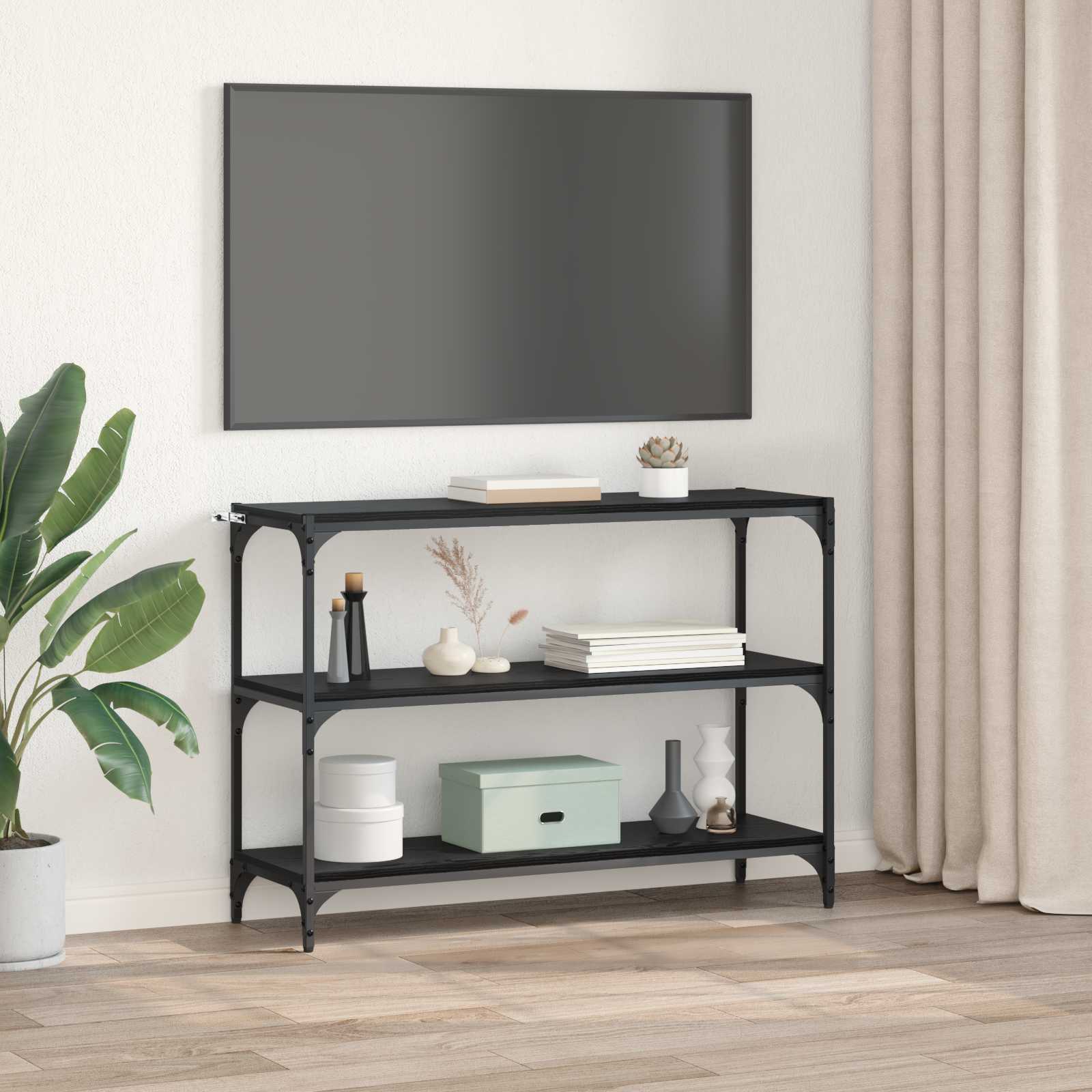 Armadio per Libri Rovere nero 100 x 33 x 70,5 cm | homemem39